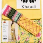 Khaadi 3 Piece Printed Lawn Suit Yellow Floral with Printed Lawn Dupatta Unstitched Summer Collection