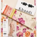 Khaadi 3 Piece Printed Lawn Suit Cream Floral with Printed Lawn Dupatta Unstitched Summer Collection