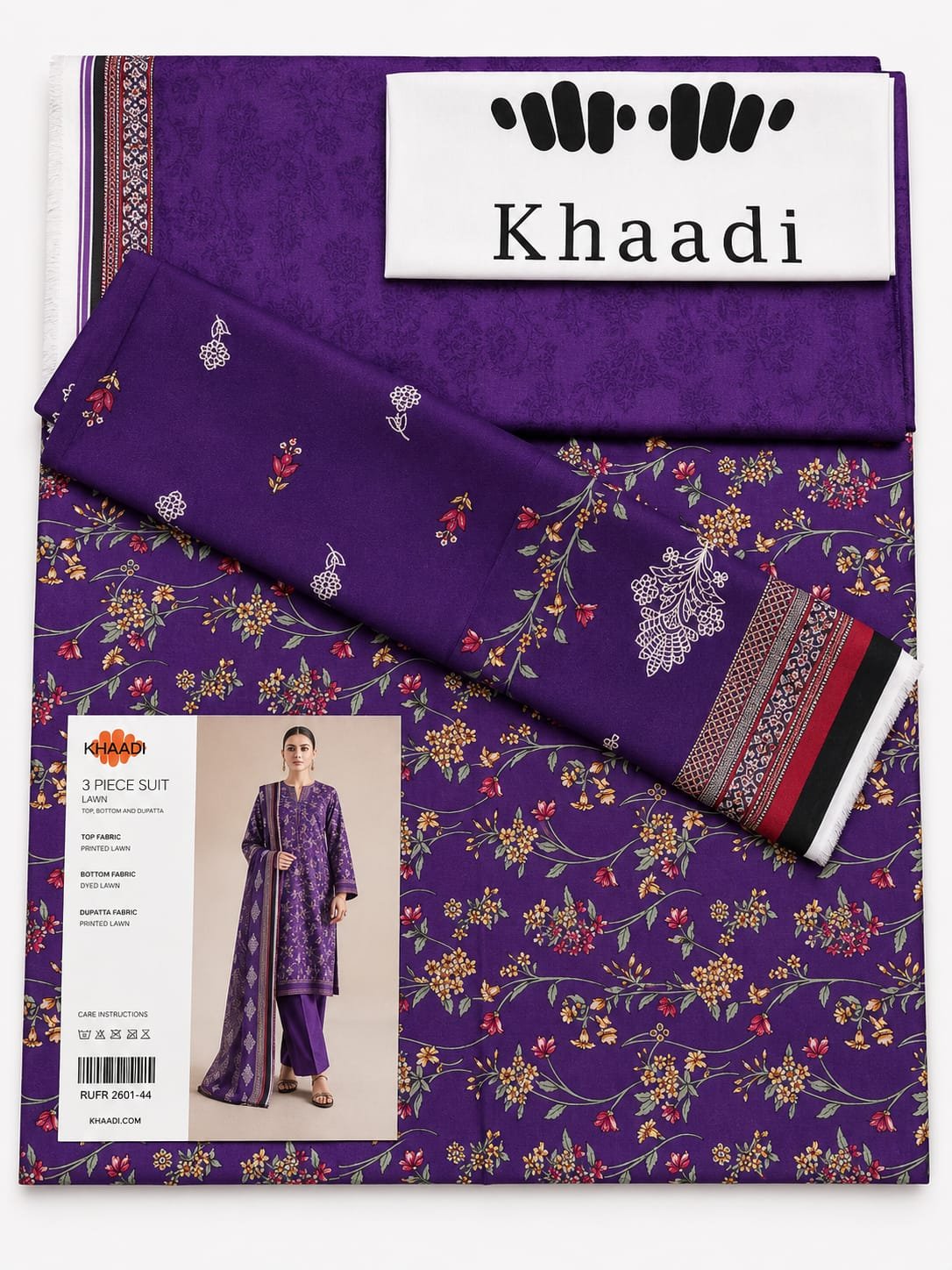 Khaadi Royal Purple Printed Lawn Suit Khaadi 3 Piece Printed Lawn Suit Royal Purple with Printed Lawn Dupatta Unstitched Summer Collection