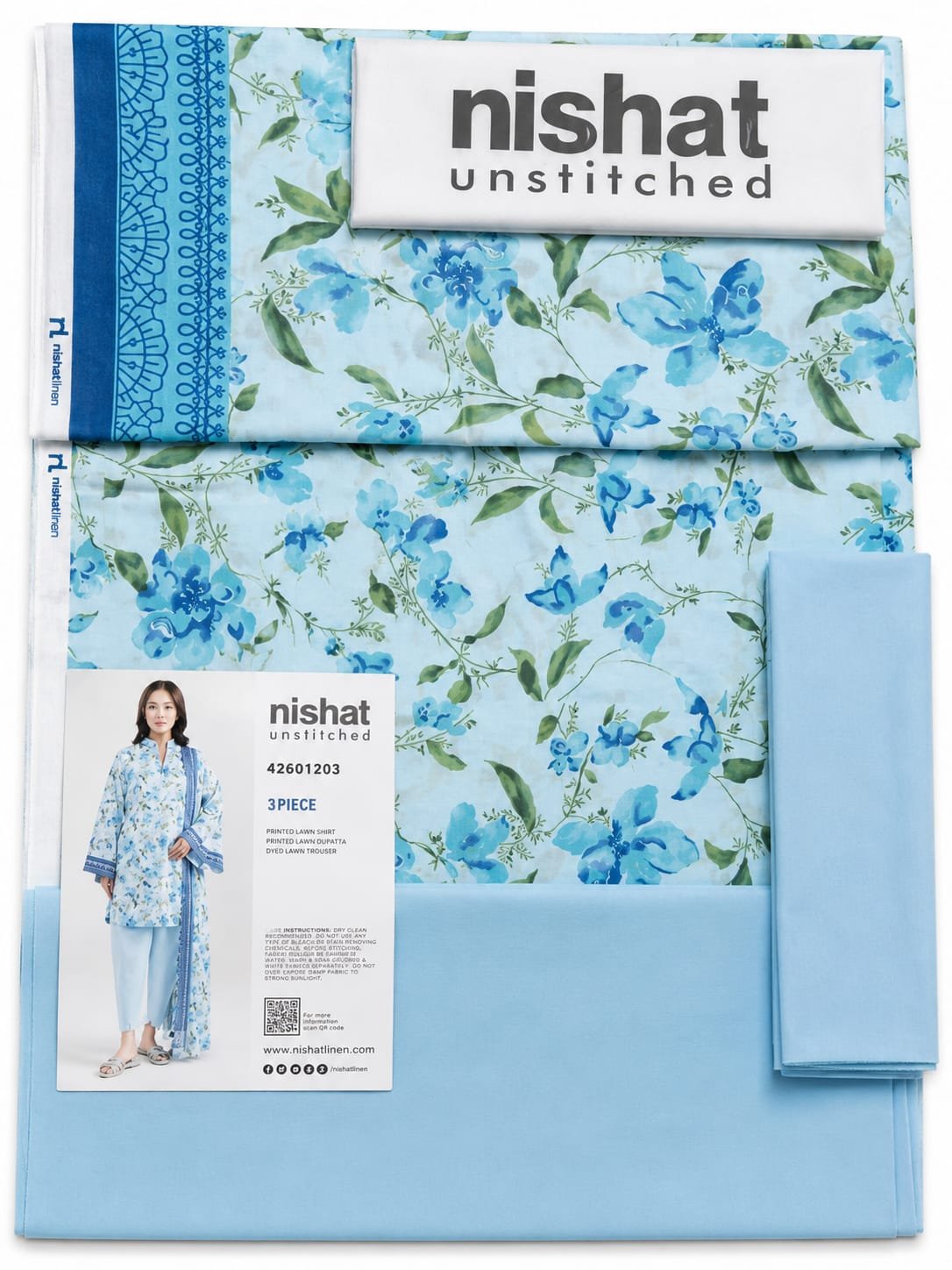 WhatsApp Image 2026-07-20 at 6.14.52 PM (1) Nishat Unstitched 3 Piece Printed Lawn Suit – Sky Blue Floral - Image 1