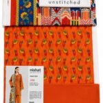 Nishat Unstitched 3PC Printed Lawn Suit – Rust Orange Floral Ikat